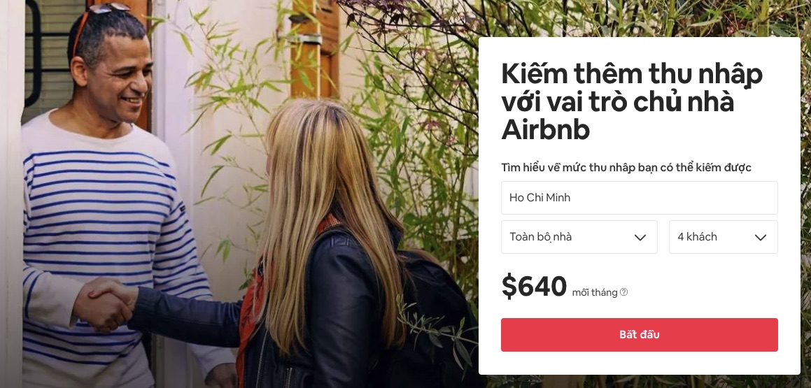 Đăng ký làm host cho thuê nhà Airbnb
