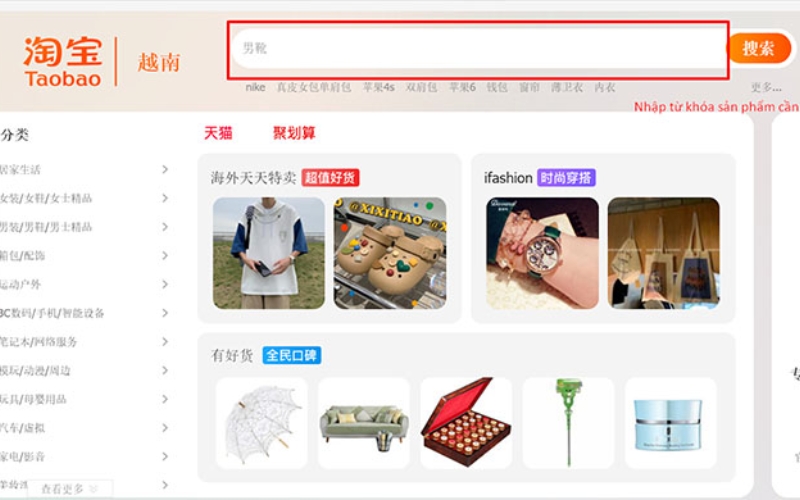 tìm kiếm sản phẩm và nhà cung cấp